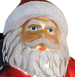 Close up - Glitter dusting on Santa's beard