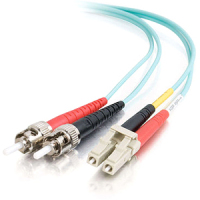 Cables To Go 10Gb Fiber Optic Duplex Patch Cable  - LC Male - ST Male - 6.56ft - Aqua  image