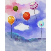SystemPro 8'x10' Backdrop - Ballons Scenic Backdrop image