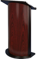  AmpliVox Sound Systems SN3135 Curved Color Panel Lectern (Jewel Mahogany) image