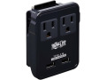 Safe-IT 2-Outlet Universal Travel Charger - 5-15R Outlets, 2 USB Ports, Direct Plug-In with 5 Plug Options, Antimicrobial Protection