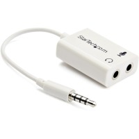 StarTech.com 3.5mm 4 Position to 2x 3 Position 3.5mm Headset Splitter Adapter M/F - White image