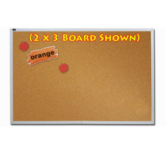 Quartet ECKA412 4' x 12' Natural Cork Bulletin Board with Aluminum Frame