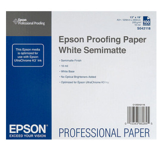 Epson Commercial Proofing Paper, White Semimatte for Inkjet- 13x19