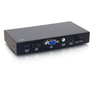 C2G Mini DisplayPort, USB-C, HDMI, VGA+3.5mm 4K Adapter Switch TAA
