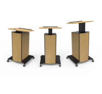 Slim Lectern Adjustable Height with Laminate Sides with Casters