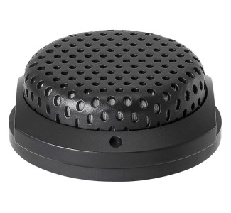 Cardioid condenser boundary microphone with self-contained power module, IPX4 water resistance phantom power only,for table or ceiling mount applications, black