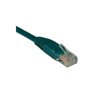 Cat5e 350MHz Snagless Molded Patch Cable (RJ45 M/M) - Green, 15-ft.