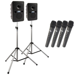 Go Getter AIR X4 Sound System: Go Getter Pair (XU4,AIR), Anchor-Air  4 wireless mics (WH-LINK)  stands