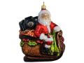 Christmas Ornament Santa in Sleigh with Camera