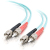 Cables To Go 10Gb Fiber Optic Duplex Patch Cable - ST Male - ST Male - 6.56ft - Aqua 