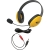 Califone Yellow Stereo Headphone w/ Mic Dual 3.5mm Plug Via Ergoguys