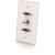 C2G Single Gang HDMI, HD15 VGA, and 3.5mm Wall Plate - Brushed Aluminum