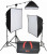  Smith-Victor KSB-1250F 3-Light Fluorescent Economy SoftBox Kit with Mini-Boom (120VAC)