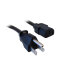 Comprehensive Standard PC Power Cord, NEMA 5-15P to IEC 60320-C13,16/3 SJT, Black, 15ft.