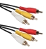 QVS 6ft Triple-RCA Composite Audio  Video Cable