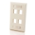 4-port Single Gang Multimedia Keystone Wall Plate, Ivory