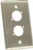 Single Gang Stainless Steel Wall Mounting Plate - 2 Whirlwind WC3F Female XLRs