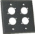2 Gang 0.04-in Black Anodized Aluminum Wall Mounting Plate - 4 Whirlwind WC3F Female XLRs