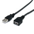 3ft USB 2.0 Extension Cable, A to A - M/F, Black