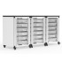 Modular Classroom Storage Cabinet - 3 side-by-side modules with 18 small bins