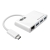 USB 3.1 Gen 1 USB-C Portable Hub/Adapter, 3 USB-A Ports and Gigabit Ethernet Port, Thunderbolt 3 Compatible, 0.9A
