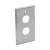 Bulkhead Wall Plate, 2 Cutouts, Industrial, Metal - Stainless Steel, IP44, Single Gang, TAA