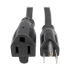 25 Ft. Extension Cord, NEMA 5-15P to NEMA 5-15R - Heavy Duty, 15A, 120V, 14 AWG, Black