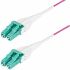 StarTech.com 50m (164ft) LC to LC (UPC) OM4 Multimode Fiber Optic Cable, Erika Violet, 50/125, 100G, Uniboot Fiber Jumper Cord, OFNR Riser