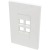 Tripp Lite by Eaton Single-Gang 4-Port Wall Plate Keystone Cat5/6 USB HDMI Dport RCA