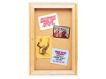 Quartet 2-Door Enclosed Cork Bulletin Board Oak Frame - 4'x3'