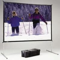Da-Lite 9'X12' Dual-Vision Fast-Fold Deluxe screen with Heavy Duty legs image