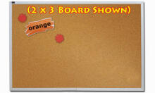 Quartet ECKA412 4' x 12' Natural Cork Bulletin Board with Aluminum Frame image