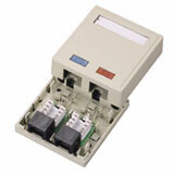 Cables To Go 2 Socket Cat 5e Surface Mounting Box image