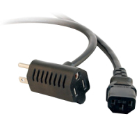 Cables To Go Universal Standard Power Cord with Extra Outlet image