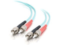 Cables To Go 10Gb Fiber Optic Duplex Patch Cable - ST Male - ST Male - 6.56ft - Aqua 
