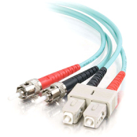 Cables To Go 10Gb Fiber Optic Duplex Patch Cable- ST Male - SC Male  - 6.56ft - Aqua  image
