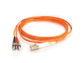 Cables To Go Fiber Optic Duplex Cable - ST Network - LC Network -  29.53ft - Orange 