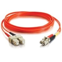 Cables To Go Fiber Optic Duplex Multimode Patch Cable with Clips - LC Male - SC Male - 13.12ft  image