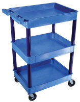 3-Shelf Tub Utility Cart 18x24 - Blue image