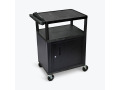 Luxor 34" LP Cart with Cabinet and Electric -Black