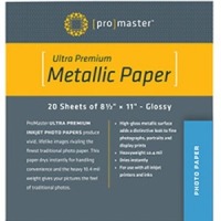 Promaster Silver Metallic Inkjet Paper - 8.5" x 11" - 20 pack image