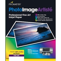 Promaster PhotoImage Artiste Fine Art Inkjet Paper - 100% Cotton - 11" x 17" - 20 Sheets image