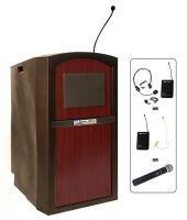 AmpliVox SW3250 Pinnacle Lectern with Wireless Sound (Mahogany) image