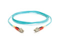 Cables To Go Fiber Optic Duplex Patch Cable, LC/LC, 32.81ft, Aqua
