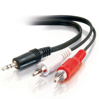 C2G 12ft 3.5mm Stereo Male to Two RCA Stereo Male Y Cable image