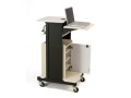 Oklahoma Sound PRC250 Premium Plus Presentation Cart with Storage Cabinet (Ivory Woodgrain/Black)