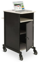 Oklahoma Sound PRC400 Jumbo AV Presentation Cart - Black/Ivory Woodgrain  image
