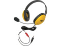 Califone Yellow Stereo Headphone w/ Mic Dual 3.5mm Plug Via Ergoguys