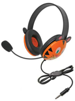 Califone 2810-TBE Listen First Headphone Tiger Motif with Microphone and 3.5mm T-Go Plug image